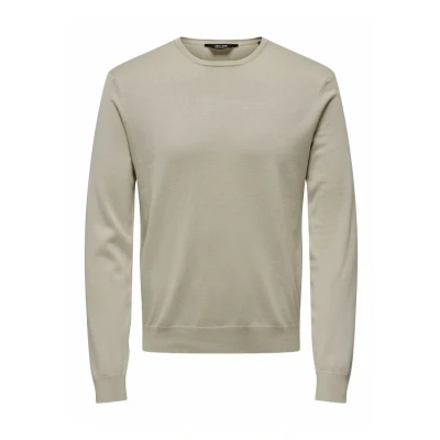 Afbeelding van Only &amp; Sons Onswyler LIFE LS CREW NOOS Trui, Heren, Maat: Small, Silver lining