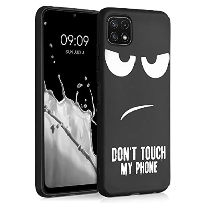 Afbeelding van kwmobile Beschermhoesje voor smartphone, compatibel met Samsung Galaxy A22 5G, siliconen hoes, wit/zwart