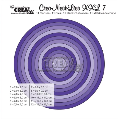 Afbeelding van Crealies Crea nest dies XXL no. 7 stans rond basis CLNestXXL07 / 2 cm 13