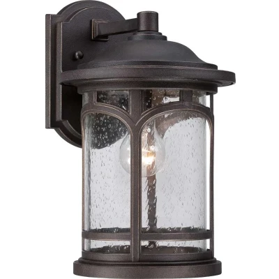 Afbeelding van Quoizel LED Wand Buitenlamp Marblehead 1X E27 Max 60W IP44 Dimbaar Palladian Bronze