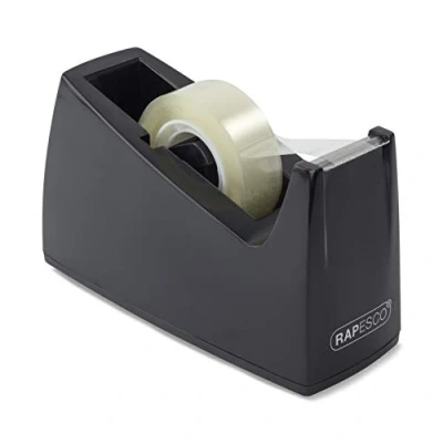 Image de Rapesco RPDT30BK Dévidoir de Ruban Adhésif 300 avec un Noyau 25 mm, Adésif Non Inclus, Noir