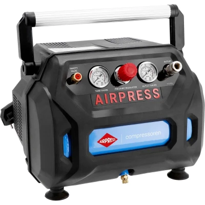 Afbeelding van Airpress kleine Compressor H 215/6 8 bar 6 liter 230V Elektrisch (olievrij) 10 kg 1,50 Pk 3450 RPM 91 dB(A) 185 l/m
