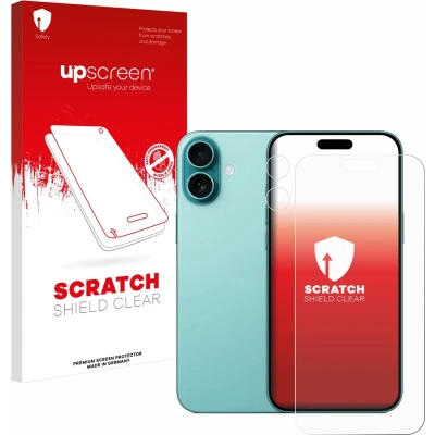 Afbeelding van upscreen Screenprotector voor Apple iPhone 16 Plus (Voor+Camera) Folie Beschermfolie transparant