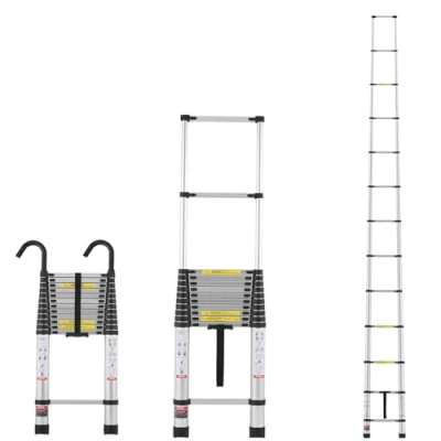 Image de VEVOR Échelle Télescopique Alu Extensible Rétraction Multi boutons 5 m 170 kg