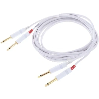 Afbeelding van CORDIAL 3 m mono jack dubbele audiokabel wit