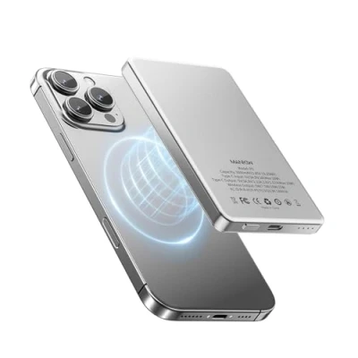 Afbeelding van MANKIW Draadloze powerbank Mag Safe, 5000 mAh mini magnetische met PD 20 W snel opladen, powerbank, compatibel iPhone 16/15/14/13/12/Mini/Pro/Pro Max, een Safe hoes