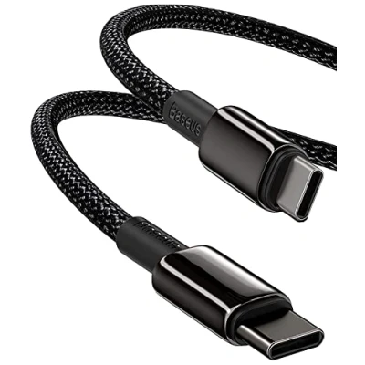 Afbeelding van Baseus USB C kabel, 100 W, PD 5A, QC 4.0, snel opladen, naar C, zinklegering type voor iPhone 15 Pro/14/13/12, MacBook Pro 2020, Air, iPad, Samsung Galaxy S22 Ultra S21
