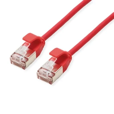 Afbeelding van ROLINE F/UTP DataCenter Patchkabel Cat.6A (Class EA), LSOH, extra dun, rood, 0,3 m