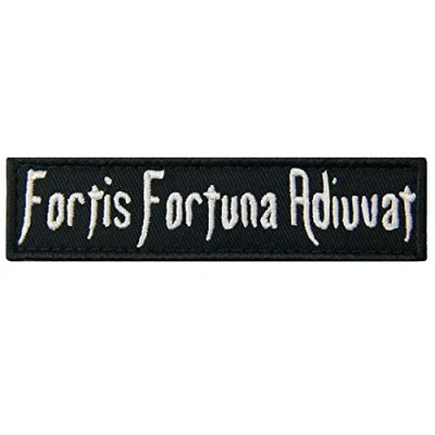 Afbeelding van Fortis Fortuna Adiuvat Fortuin glimlacht naar gedurfd Geborduurd Haak en gesp Patch