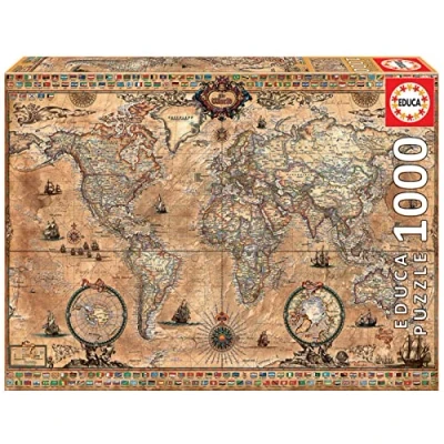 Afbeelding van Educa Puzzle 1000 gestileerde kaart van de wereld