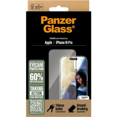 Afbeelding van PanzerGlass Screenprotector Geschikt voor iPhone 16 Pro EyeCare