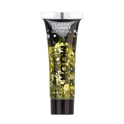 Afbeelding van Moon glitter Klassieke glittergel met grove korrel, 12 ml, goudkleurig, voor het gezicht