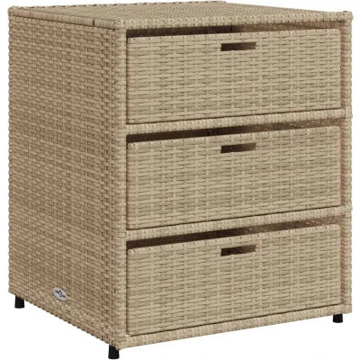 Afbeelding van vidaXL Tuinkast 55x59x69 cm poly rattan beige