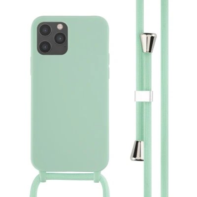 Afbeelding van iMoshion hoesje Geschikt voor iPhone 12 Pro / met koord Siliconen Mintgroen