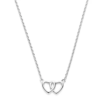 Afbeelding van The Jewelry Collection Ketting Hart 1,3 mm 41 + 4 cm Zilver