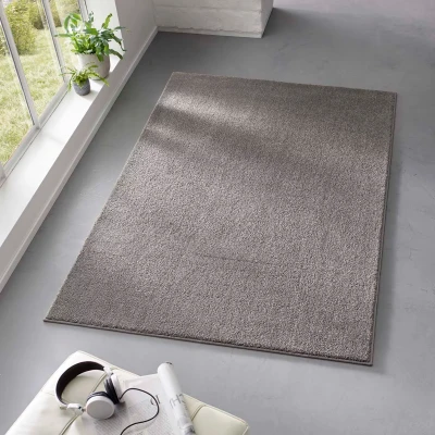 Afbeelding van Effen Tapijt/Vloerkleed Qualis Donkergrijs 240x340 Cm