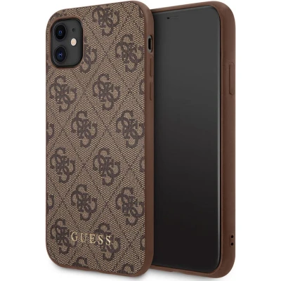 Afbeelding van Guess 4G Back Case Geschikt voor Apple iPhone 11 (6.1&quot;) Bruin