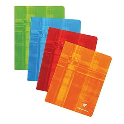 Afbeelding van Clairefontaine 381C een doorgestikt notitieboek, 96 pagina&#039;s, 16,5 x 21 cm, 90 g, grote ruitjes, gelamineerde omslag, willekeurige kleur