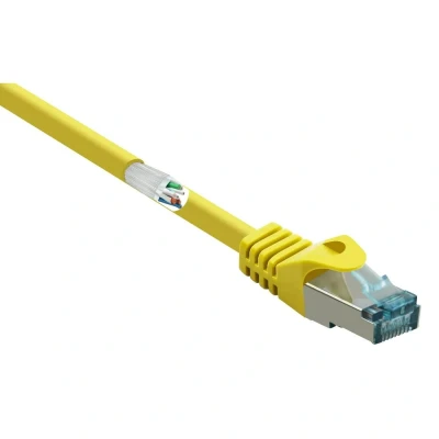 Afbeelding van Renkforce RJ45 Netwerkkabel, patchkabel CAT 6A S/FTP 0.25 m Geel Snagless, Vlambestendig 1 stuk(s)