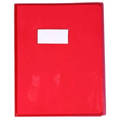 Image de Protège Cahier Cristal 24/100ème 17x22cm Transparent Rouge
