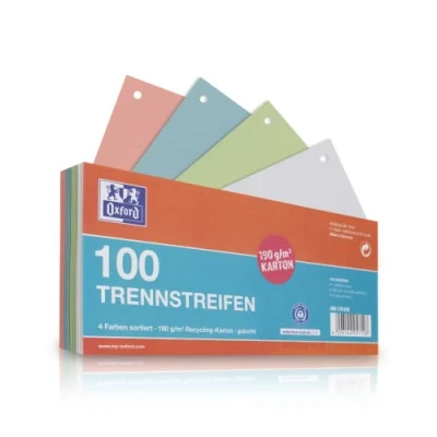 Afbeelding van Oxford 100 stuks geperforeerde stroken karton 190 g/m² 4 kleuren