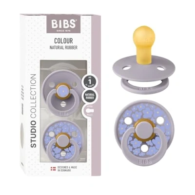 Afbeelding van BiBs Studio Jasmin Fopspeen 0 6 Mnd 2 Stuks Fossil Grey Mix