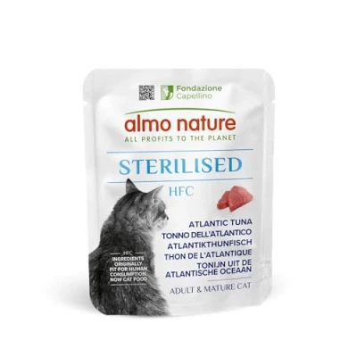 Afbeelding van 6x 50g Almo Nature HFC Sterilisede Atlantische tonijn natvoer voor katten