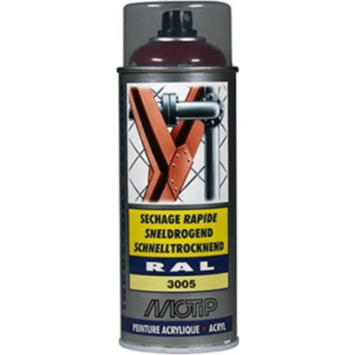 Afbeelding van Motip industrial acryllak hoogglans RAL 3005 wijnrood 400 ml