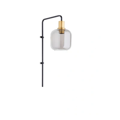 Afbeelding van Lekar wandlamp 32x16x57 cm antiek brons/smoke glas