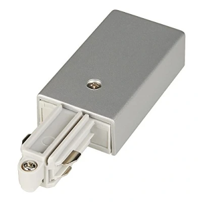 Image de Alimentation pour rail 1 allumage 230v, gris argent, terre droite