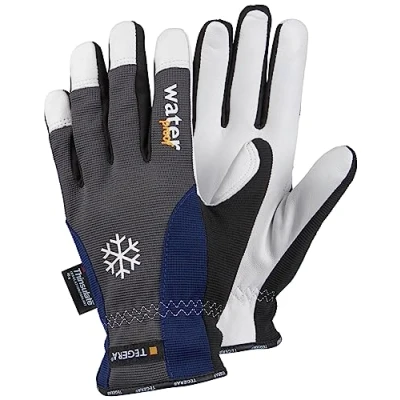 Afbeelding van Ejendals Tegera 295 lederen handschoenen, maat 9, 1 stuk, grijs/blauw/wit, 9