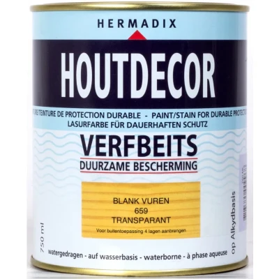 Afbeelding van Hermadix Houtdecor Transparant 659 Blank Vuren 0,75 liter Tuinbeits