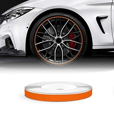 Afbeelding van Refractieve Wheel Stripes voor motorvelgen, oranje, 5 mm x 6 m