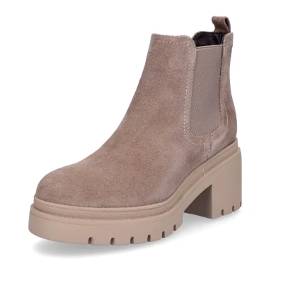 Afbeelding van Tamaris Enkellaarsjes met plateauzool, Dames, Maat: 42, Taupe Schoenen