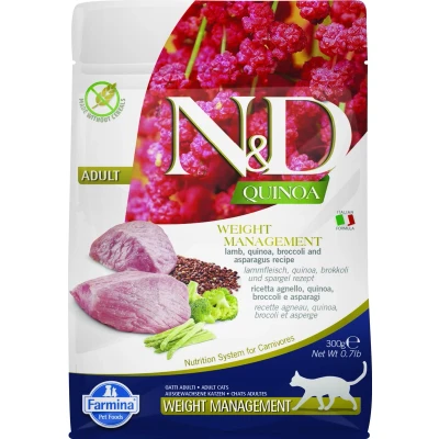 Afbeelding van Farmina N&amp;D Quinoa Adult kat Weight management lam 300gr