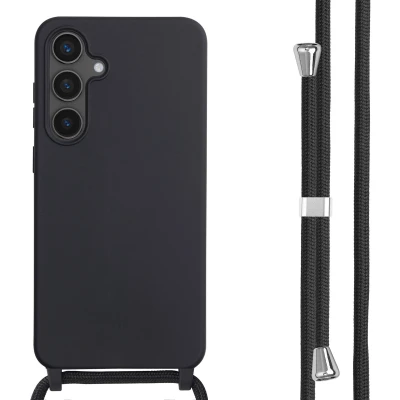 Afbeelding van imoshion hoesje Geschikt voor Samsung Galaxy S24 FE met koord Siliconen Zwart