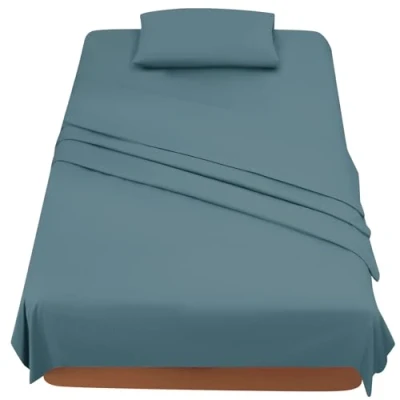 Afbeelding van Poligino Beddengoed, 120 x 190 200 cm, 3 delig, microvezel, hoeslaken, bedlaken voor eenpersoonsbed, 180 280 1 kussensloop 50 80 groen