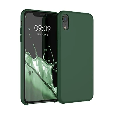 Afbeelding van kwmobile telefoonhoesje geschikt voor Apple iPhone XR Hoesje met siliconen coating Smartphone case in donkergroen