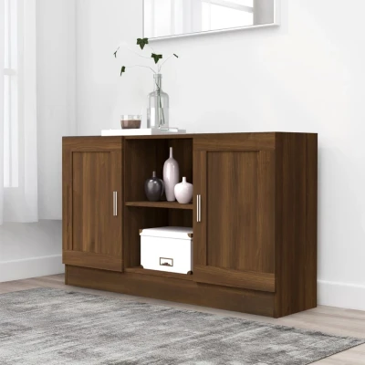 Afbeelding van Dressoir 120x30,5x70 cm bewerkt hout bruineikenkleurig