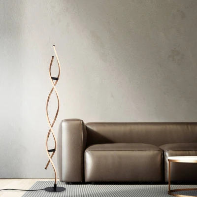 Afbeelding van Paul Neuhaus LED vloerlamp Polina, goud, metaal, dimbaar