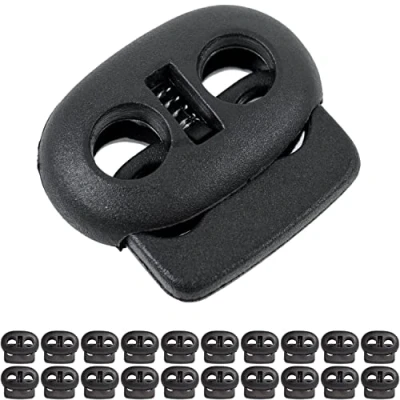 Afbeelding van koordstop, 2 Gat, 22 x 20 mm, gat 5 ideaal voor koorden Ø 4 stuks, kunststof snelsluitveters, koordschuiver, linttang