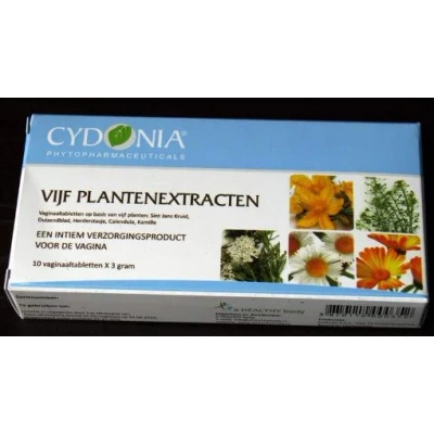 Afbeelding van Cydonia Vijf Plantenextracten Intiem 10 zetpillen