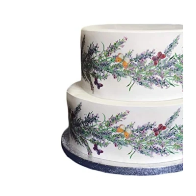 Afbeelding van Top That Eetbaar glazuurblad voor taartdecoratie, lavendelbloemen en vlinders, ideaal het versieren van taarten, eenvoudig te gebruiken