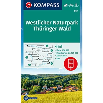 Afbeelding van Kompass Wanderkarten WK812 Westlicher Naturpark Thüringer Wald