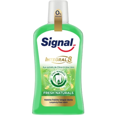 Afbeelding van Signal Mondwater 0 % Alcohol Fresh Naturals met Extracten van Citroen en Aloe Vera 6 x 500 ml Voordeelverpakking