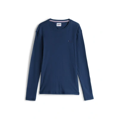 Afbeelding van Tommy Jeans Original SLIM FIT Longsleeve, Heren, Maat: XS, Black iris
