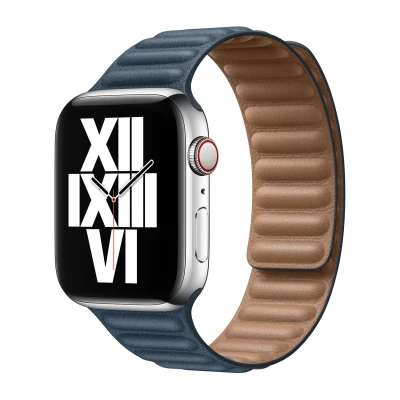 Afbeelding van Apple origineel Leather Link Watch M/L 38mm / 40mm 41mm Baltic Blue MY992ZM/A