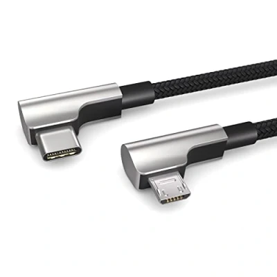 Afbeelding van PAXO USB C naar micro USBOTG kabel 0,3 m, laadt apparaten op, hoekstekker, datakabel, oplaadkabel, 2.0