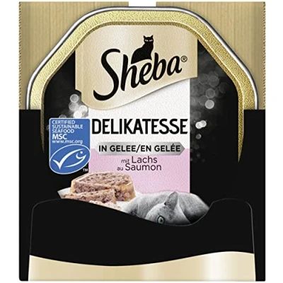 Afbeelding van Sheba Delicatesse gesneden zalm voordeelverpakking 22 kuipjes a 85g
