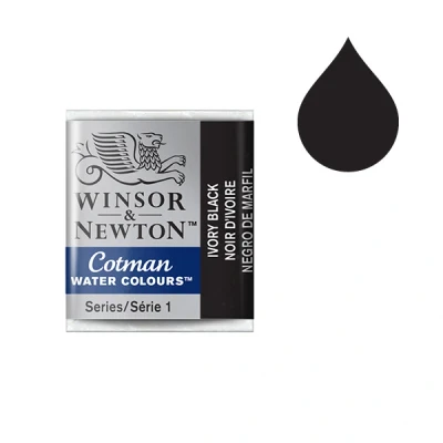 Image de Winsor &amp; Newton Cotman aquarelle (demi godet) 331 noir d&#039;ivoire